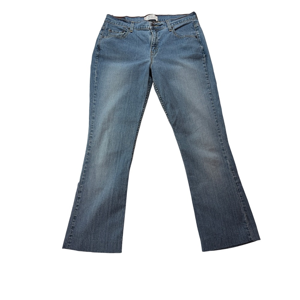 Levi Strauss Signature Bootcut Jeans Womens 12 Long Vintage 2003 Y2K Blue Denim